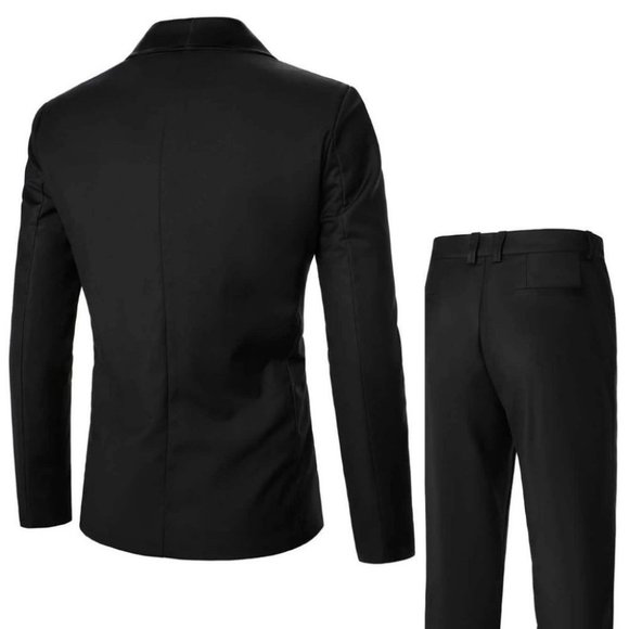Black Mens Suit Blazer And Pants Set - Picture 2 of 6